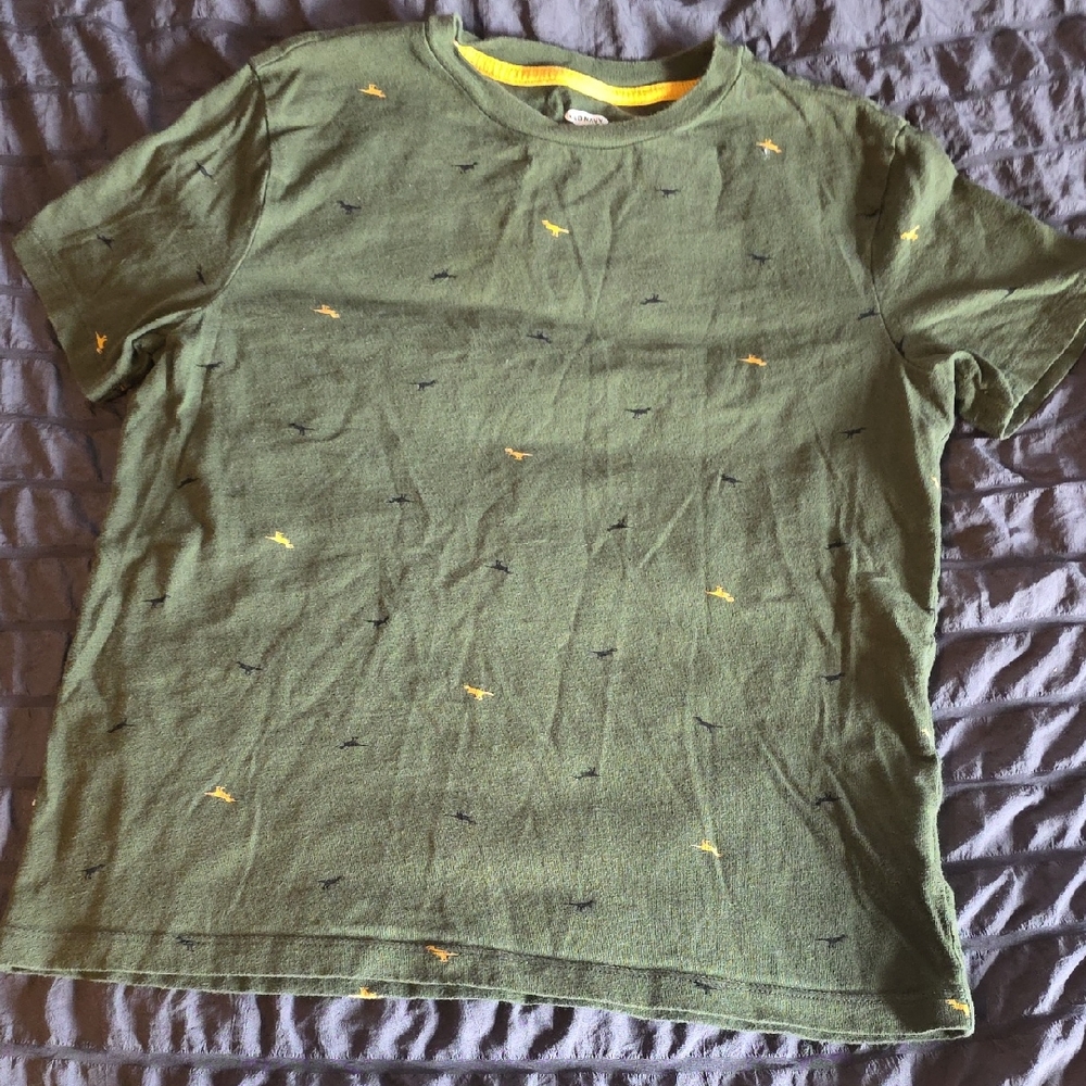Old Navy Olive Green Tee with Mustard Trim